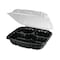 Pactiv EarthChoice Hinge-Lid Takeout Container, 3-Cmp, 34oz, 10.5x9.5x3, PK132 PK DC109310B000 - alternate 3